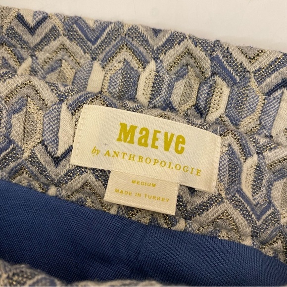 Anthropologie || Maeve Emmy Textured Pencil Skirt Geometric Blue Medium - Picture 5 of 8